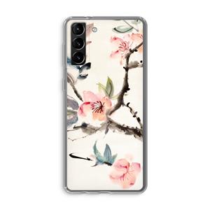 CaseCompany Japanse bloemen: Samsung Galaxy S21 Plus Transparant Hoesje