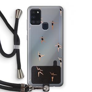 CaseCompany Dancing #1: Samsung Galaxy A21s Transparant Hoesje met koord