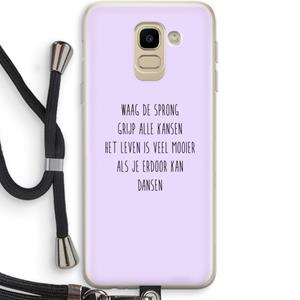 CaseCompany Sprong: Samsung Galaxy J6 (2018) Transparant Hoesje met koord