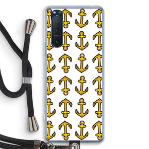 CaseCompany Musketon Anchor: Sony Xperia 5 II Transparant Hoesje met koord