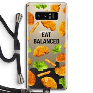 CaseCompany Eat Balanced: Samsung Galaxy Note 8 Transparant Hoesje met koord