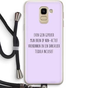 CaseCompany Tequila: Samsung Galaxy J6 (2018) Transparant Hoesje met koord