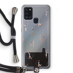 CaseCompany Dancing #3: Samsung Galaxy A21s Transparant Hoesje met koord