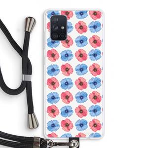 CaseCompany Klaproosjes: Samsung Galaxy A71 Transparant Hoesje met koord