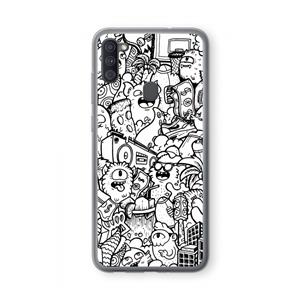 CaseCompany Vexx City #2: Samsung Galaxy A11 Transparant Hoesje