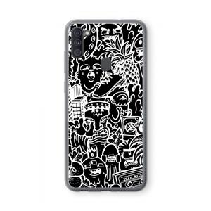 CaseCompany Vexx Black Mixtape: Samsung Galaxy A11 Transparant Hoesje