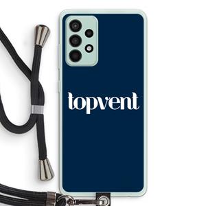CaseCompany Topvent Navy: Samsung Galaxy A52s 5G Transparant Hoesje met koord