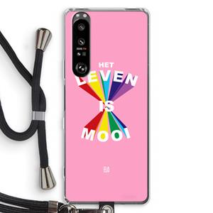 CaseCompany Het Leven Is Mooi: Sony Xperia 1 III Transparant Hoesje met koord