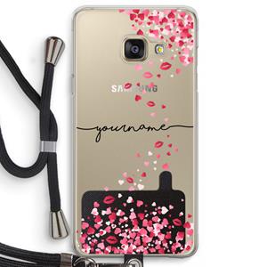 CaseCompany Hartjes en kusjes: Samsung Galaxy A3 (2016) Transparant Hoesje met koord