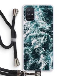 CaseCompany Zee golf: Samsung Galaxy A71 Transparant Hoesje met koord