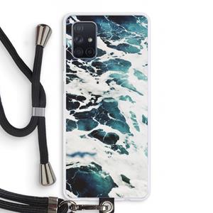 CaseCompany Golven: Samsung Galaxy A71 Transparant Hoesje met koord