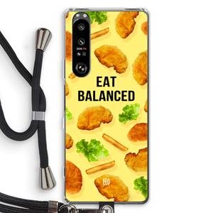 CaseCompany Eat Balanced: Sony Xperia 1 III Transparant Hoesje met koord