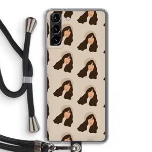 CaseCompany Bonjour mon amour: Samsung Galaxy S21 Plus Transparant Hoesje met koord