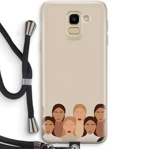 CaseCompany Girls girls girls: Samsung Galaxy J6 (2018) Transparant Hoesje met koord