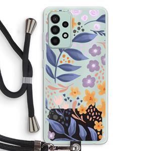 CaseCompany Flowers with blue leaves: Samsung Galaxy A52s 5G Transparant Hoesje met koord