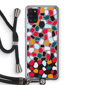 CaseCompany Colored Giraffe: Samsung Galaxy A21s Transparant Hoesje met koord
