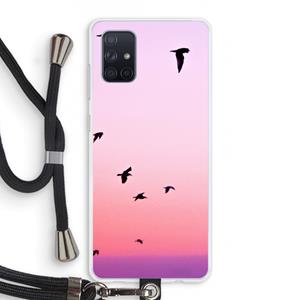 CaseCompany Fly away: Samsung Galaxy A71 Transparant Hoesje met koord