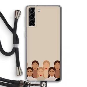CaseCompany Girls girls girls: Samsung Galaxy S21 Plus Transparant Hoesje met koord