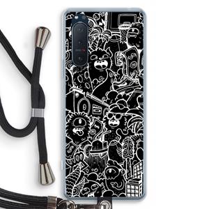 CaseCompany Vexx Black City : Sony Xperia 5 II Transparant Hoesje met koord