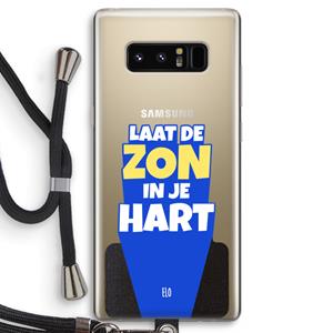 CaseCompany Laat de zon in je hart: Samsung Galaxy Note 8 Transparant Hoesje met koord