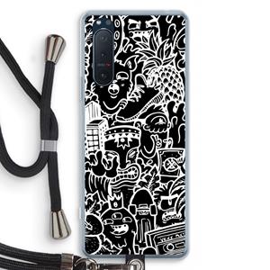 CaseCompany Vexx Black Mixtape: Sony Xperia 5 II Transparant Hoesje met koord