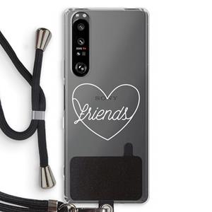CaseCompany Friends heart pastel: Sony Xperia 1 III Transparant Hoesje met koord