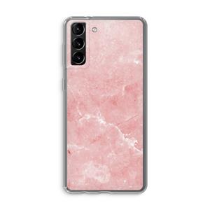 CaseCompany Roze marmer: Samsung Galaxy S21 Plus Transparant Hoesje