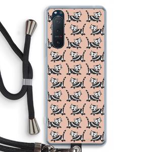 CaseCompany Zwarte poes: Sony Xperia 5 II Transparant Hoesje met koord