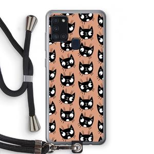 CaseCompany Kat: Samsung Galaxy A21s Transparant Hoesje met koord