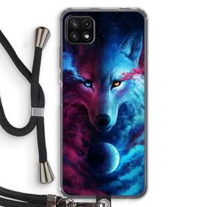 CaseCompany Where Light And Dark Meet: Samsung Galaxy A22 5G Transparant Hoesje met koord