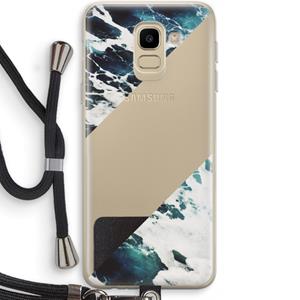 CaseCompany Golven: Samsung Galaxy J6 (2018) Transparant Hoesje met koord