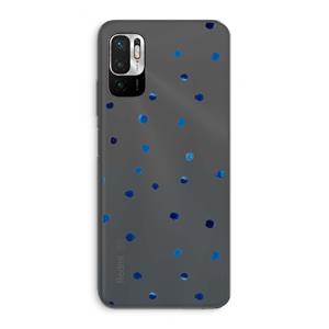 CaseCompany Blauwe stippen: Xiaomi Redmi Note 10 5G Transparant Hoesje