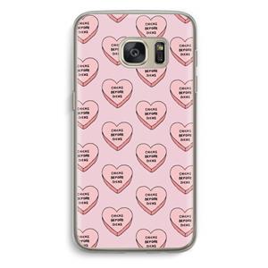 CaseCompany Chicks before dicks: Samsung Galaxy S7 Transparant Hoesje