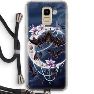 CaseCompany Vleermuizen Maan: Samsung Galaxy J6 (2018) Transparant Hoesje met koord