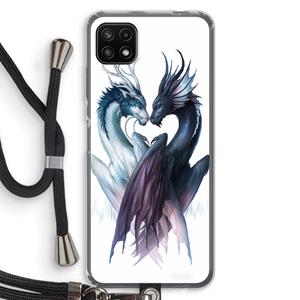 CaseCompany Yin Yang Dragons: Samsung Galaxy A22 5G Transparant Hoesje met koord
