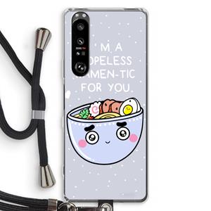 CaseCompany I'm A Hopeless Ramen-Tic For You: Sony Xperia 1 III Transparant Hoesje met koord