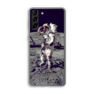 CaseCompany Spaceman: Samsung Galaxy S21 Plus Transparant Hoesje