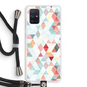 CaseCompany Gekleurde driehoekjes pastel: Samsung Galaxy A71 Transparant Hoesje met koord