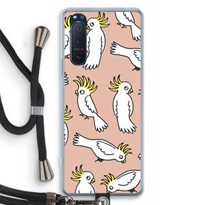 CaseCompany Papegaai: Sony Xperia 5 II Transparant Hoesje met koord