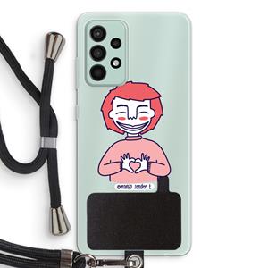 CaseCompany Hartje: Samsung Galaxy A52s 5G Transparant Hoesje met koord