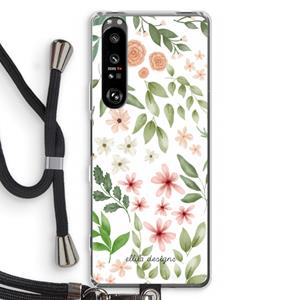 CaseCompany Botanical sweet flower heaven: Sony Xperia 1 III Transparant Hoesje met koord