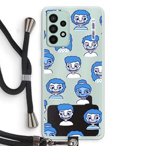 CaseCompany Gezichtjes: Samsung Galaxy A52s 5G Transparant Hoesje met koord