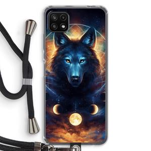 CaseCompany Wolf Dreamcatcher: Samsung Galaxy A22 5G Transparant Hoesje met koord
