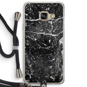 CaseCompany Zwart marmer: Samsung Galaxy A3 (2016) Transparant Hoesje met koord