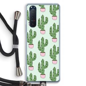 CaseCompany Cactus Lover: Sony Xperia 5 II Transparant Hoesje met koord