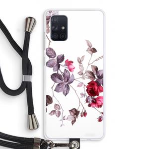 CaseCompany Mooie bloemen: Samsung Galaxy A71 Transparant Hoesje met koord