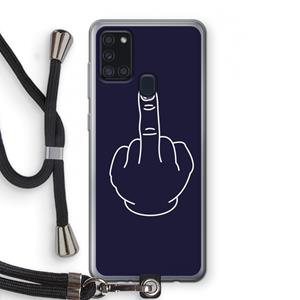 CaseCompany F**k U: Samsung Galaxy A21s Transparant Hoesje met koord