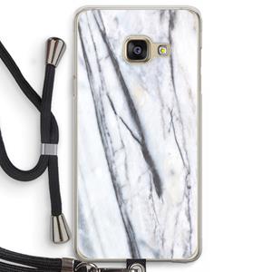 CaseCompany Gestreepte marmer: Samsung Galaxy A3 (2016) Transparant Hoesje met koord