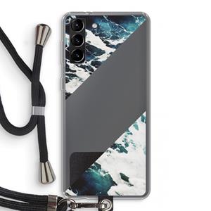 CaseCompany Golven: Samsung Galaxy S21 Plus Transparant Hoesje met koord