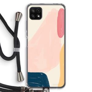 CaseCompany Saturday Flow: Samsung Galaxy A22 5G Transparant Hoesje met koord